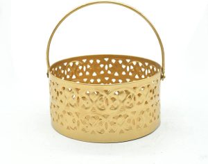 Metal Flower Basket With Handle