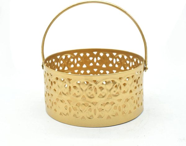 Metal Flower Basket With Handle