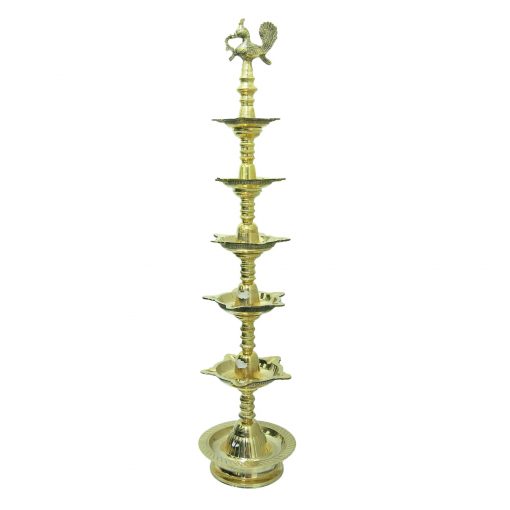 TRADITIONAL BRASS PEACOCK DIYA 4 FEET HEIGHT. - Image 2
