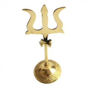 Brass Trishul for Puja | Pital Trishul for Mandir | Trishul with Damroo