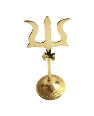 Brass Trishul for Puja | Pital Trishul for Mandir | Trishul with Damroo