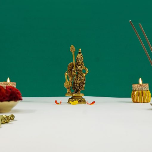 Brass or Pital Murugan Swami Idol / Murti - Image 2