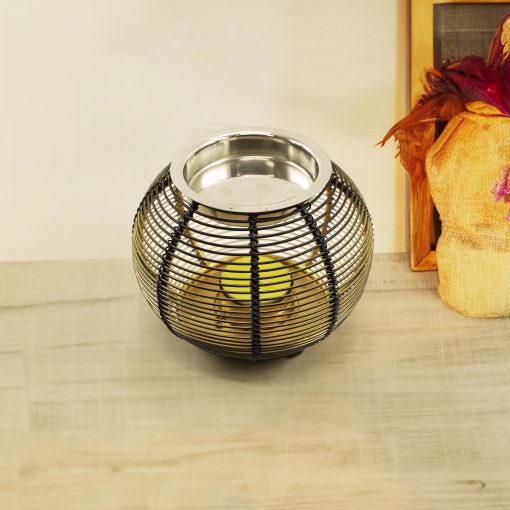 Aroma Oil Burner/Diffuser/Incense Burner/Candle Holder – 5×4 inches Black Gold - Image 4