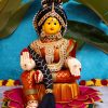 varamahalakshmi doll with full decoration in orange