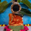 varamahalakshmi doll with full decoration in orange