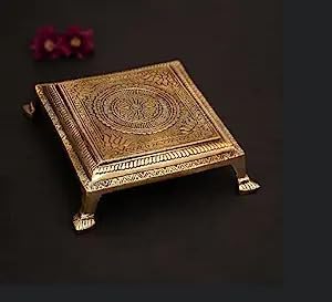 pooja chowki, brass pooja chowki, pooja chowki large, decorative chowki, brass chowki for pooja