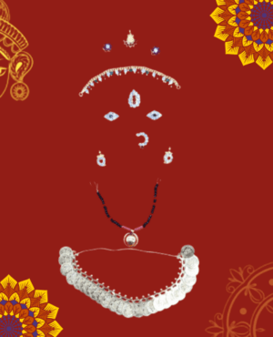 Varalakshmi Face Decoration, varamahalakshmi face decoration, lakshmi face decoration, ammavari face decoration, varamahalakshmi face decoration items, varalakshmi silver face decoration