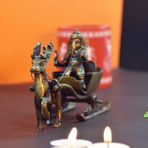 Brass Lord Ganesha Savari Antique Showpiece - Image 6