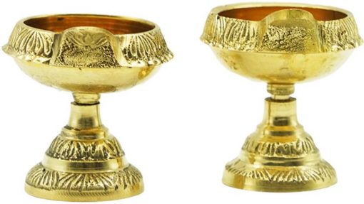 Kuber Diya Jyoti on Stand for Pooja and Diwali Festival Brass Table Diya