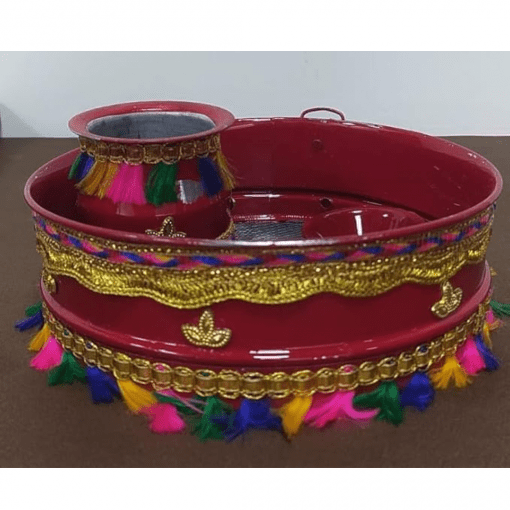 Karwa Chauth Pooja For Chalni for Chand Pooja Kalash and Diya. - Image 3