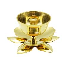 Traditional Brass Diya Lamp Lotus Shape