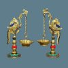 Brass Parrot Design Dipak Set of 2