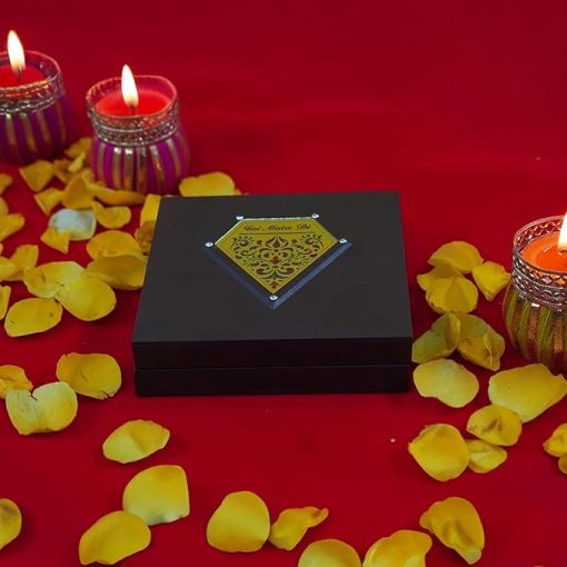 Ganesh Paduka Photo Frame with Shubh Labh Charan Paduka for Pooja Room, Return Pooja Gift Box Set - Image 2