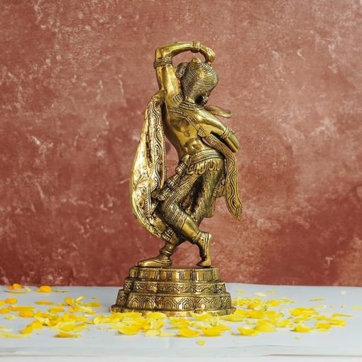 Brass Apsara Idol - Lady Statues- Decorative Sculptures -Artistically Carved Lady Satue - (14 inch Height) - Image 4
