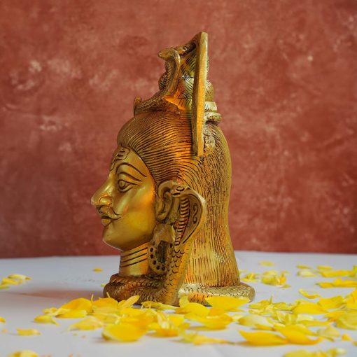 Brass Shiva Mukut Statue 6 inch, Shiva with Divine