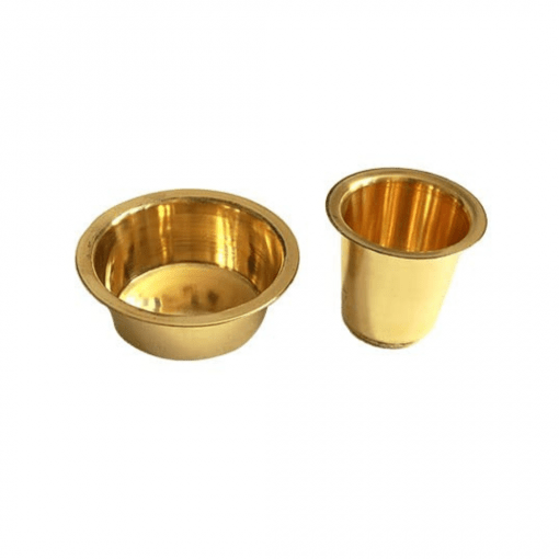 South Indian Coffee Brass Tumbler Cup Set - Image 3
