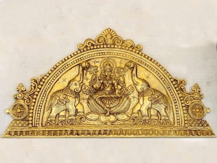 Gajalakshmi Wall Hanging Brass Sculpture » Puja N Pujari