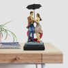 Love Couple Statue Showpiece Sitting on Love Symbol for Home Decor