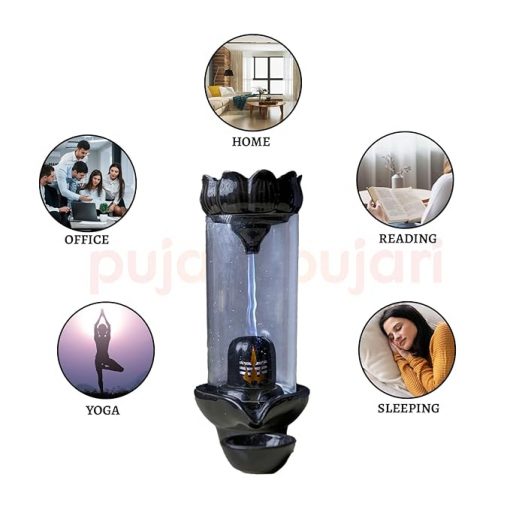 Shivling Design Backflow Smoke Fountain Incense Holder with 10 Backflow Cones - Image 3