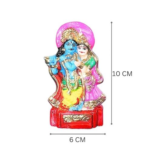 Radha Krishna Dussehra Dolls - 10 cm Handmade Figurine - Image 2