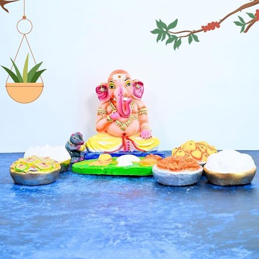 Bhojana Ganapati Kolu Bommai handmade Clay for Navrathri