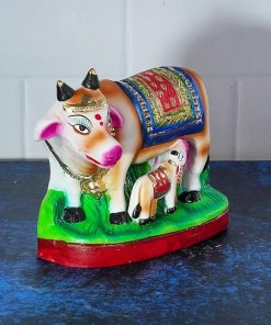 Pasu Kandru Cow Golu Bommai for Navrathri - Handmade Clay Doll