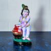 Handmade Clay Baal Krishna Golu Dolls with Makhan Mataki